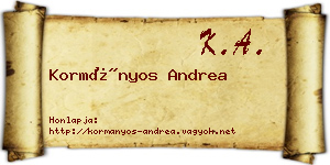Kormányos Andrea névjegykártya